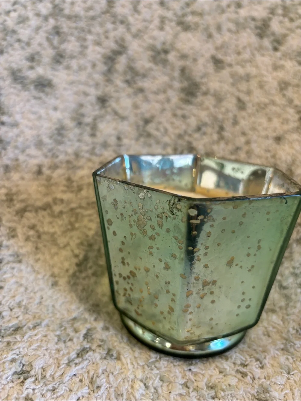 Sage Green Mercury Glass Votive Candle Holder by Koyal NWT Pier One 3x3.5”